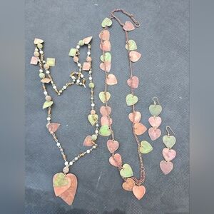 Metal Multi Colored jewelry lot Heart Boho Industrial Statement Necklace set